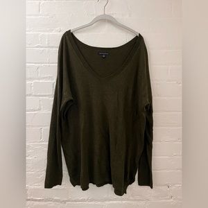 Olive Lightweight Drop Shoulder American Eagle Sweater